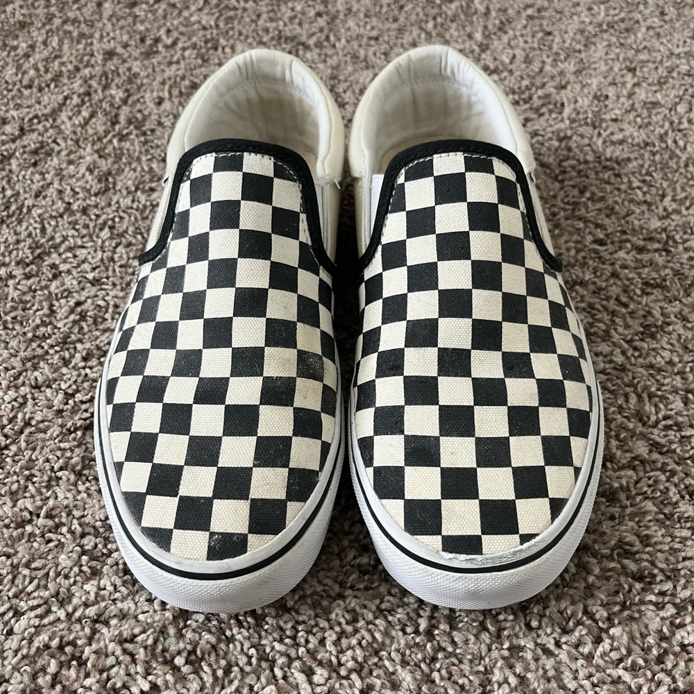 Vans checkerboard slip on shoes, VGUC.